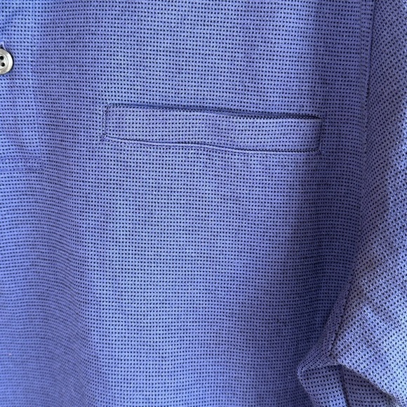 Banana Republic Vibrant Blue Textured Dress Polo Shirt Sz L - Picture 7 of 12
